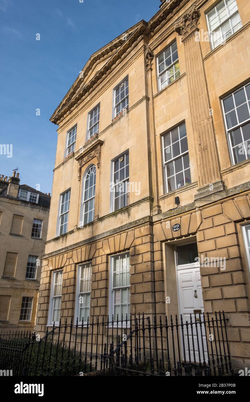 Great Pulteney Street in Bath, Somerset is a wide street lined with magnificent regency style houses Stock Photo