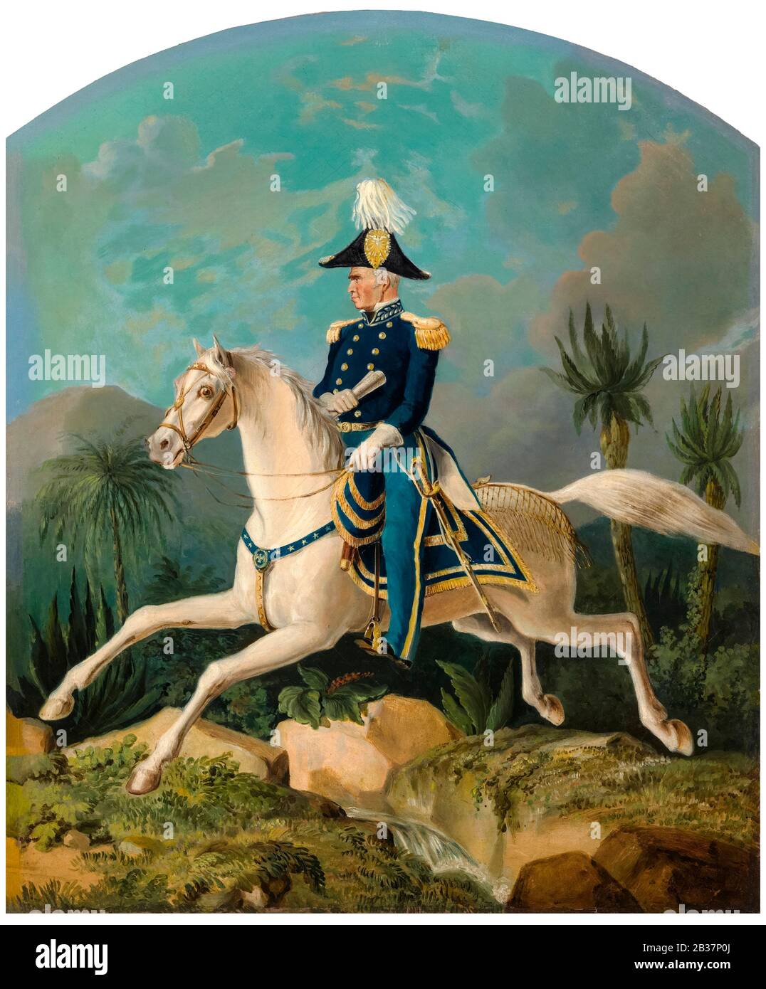 Major General Zachary Taylor (1784–1850), United States Army, equestrian portrait by James Walker, circa 1847 Stock Photo