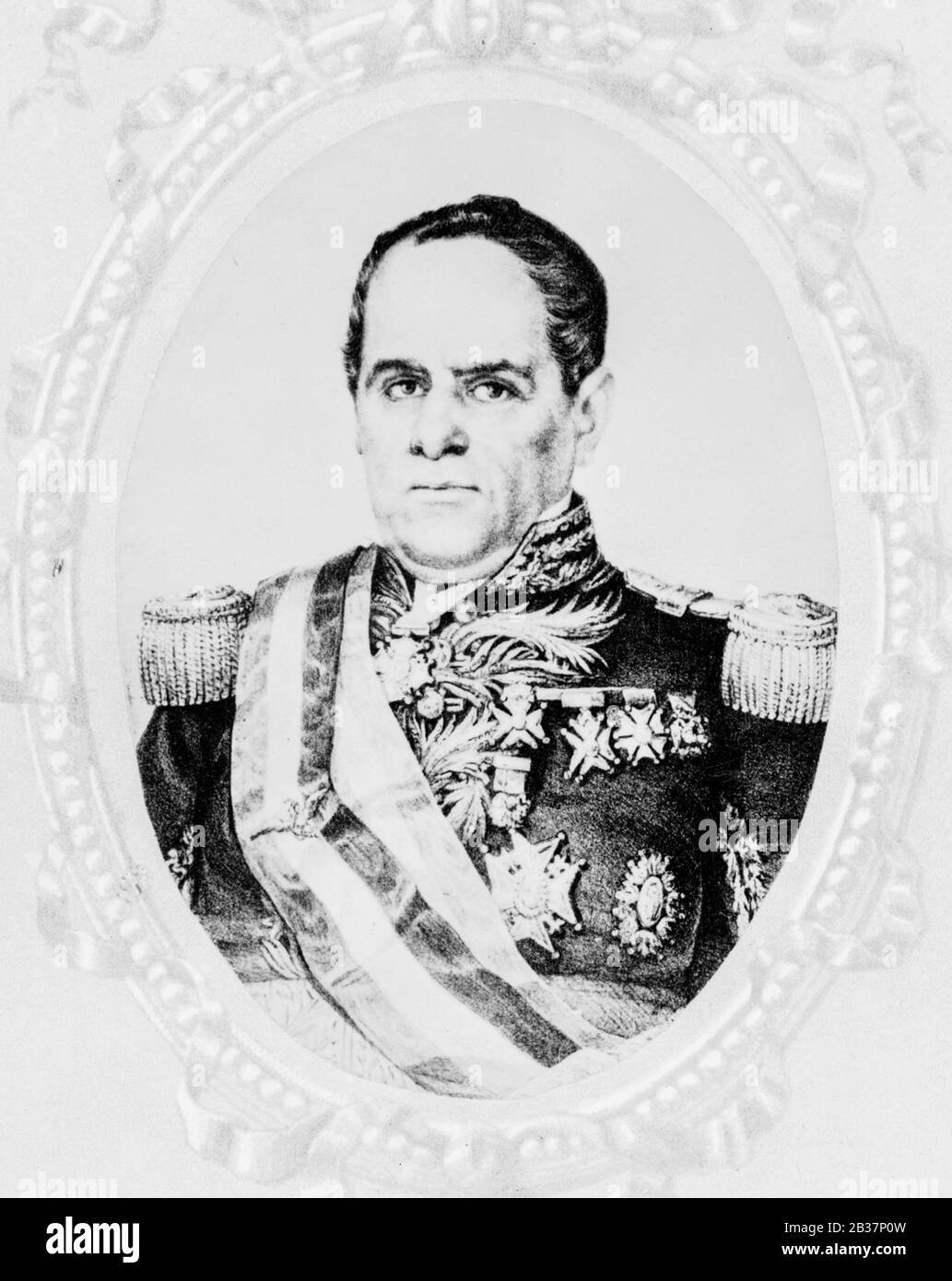 Antonio López de Santa Anna (1794-1876), Mexican politician and Military General, portrait photograph, 1850-1876 Stock Photo