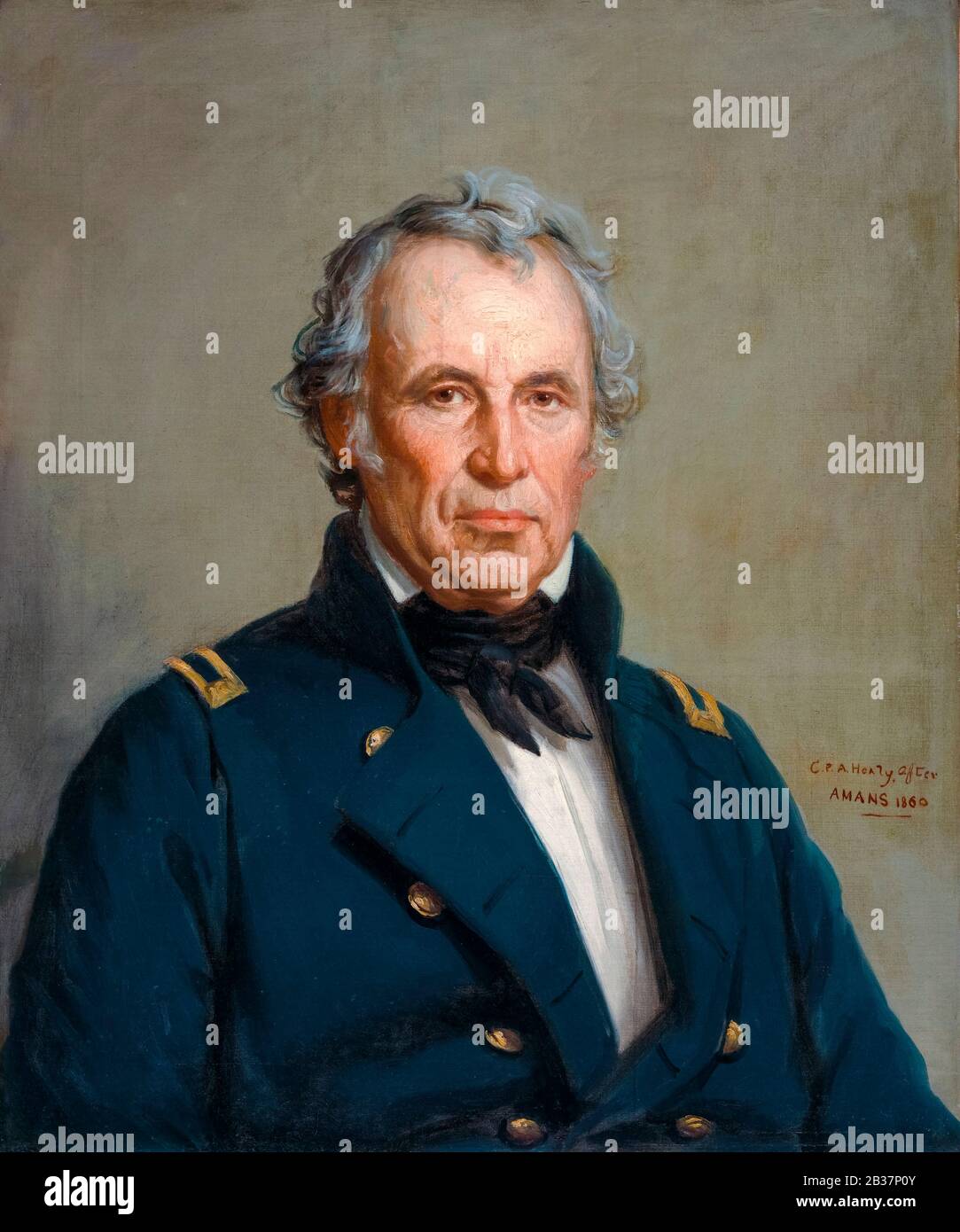 Major General Zachary Taylor (1784–1850), 12th President of the United States, portrait painting by George Peter Alexander Healy, copy after Jacques Guillaume Lucien Amans, 1860 Stock Photo
