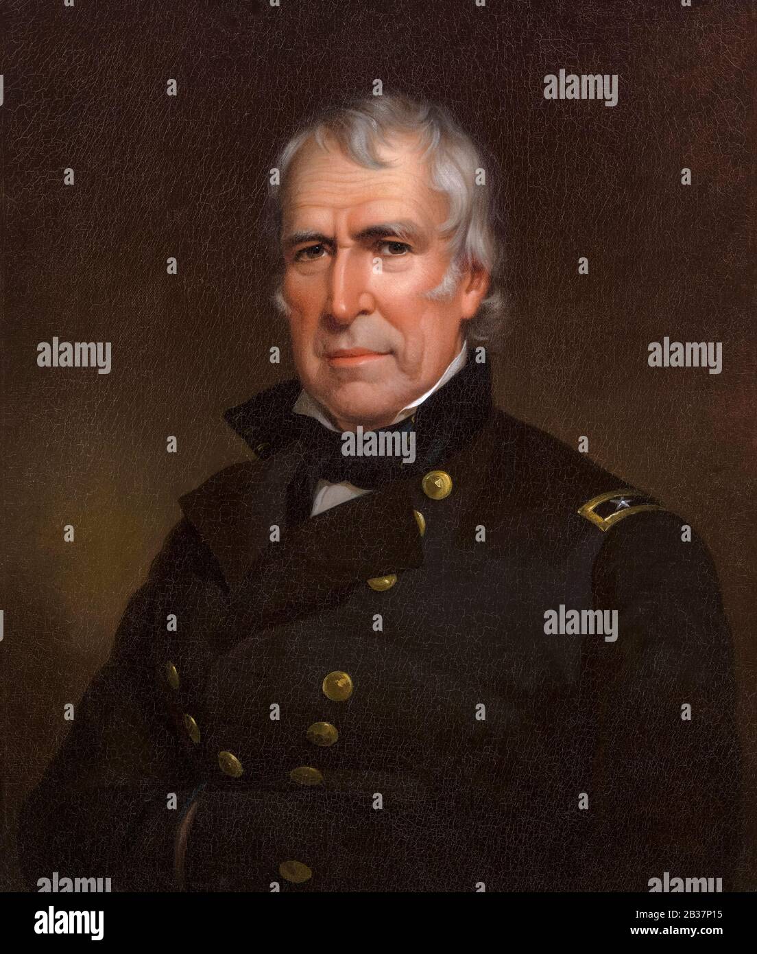 Major General Zachary Taylor (1784–1850), Twelfth President of the United States, portrait painting by James Reid Lambdin, 1848 Stock Photo
