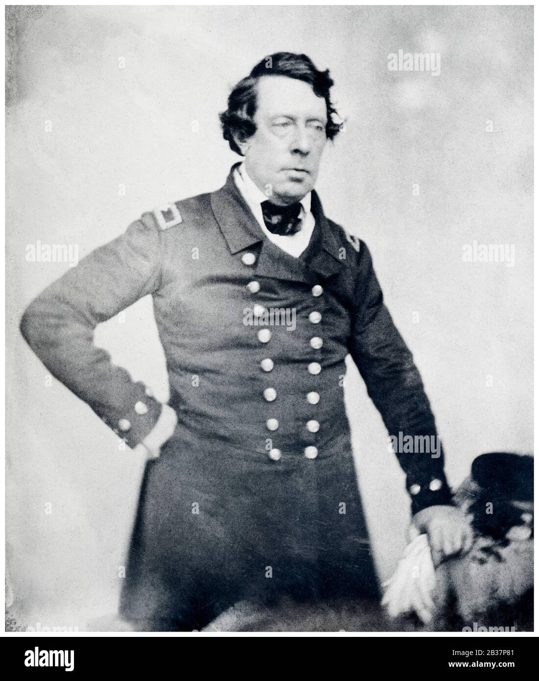 Commodore Matthew C Perry (1794-1858), United States Navy, portrait photograph by Bertha Wehnert-Beckmann, 1849-1851 Stock Photo