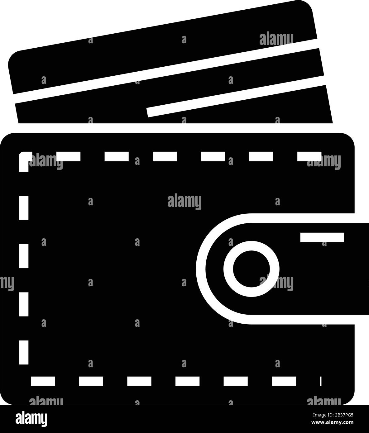 Purse black icon, concept illustration, vector flat symbol, glyph sign. Stock Vector