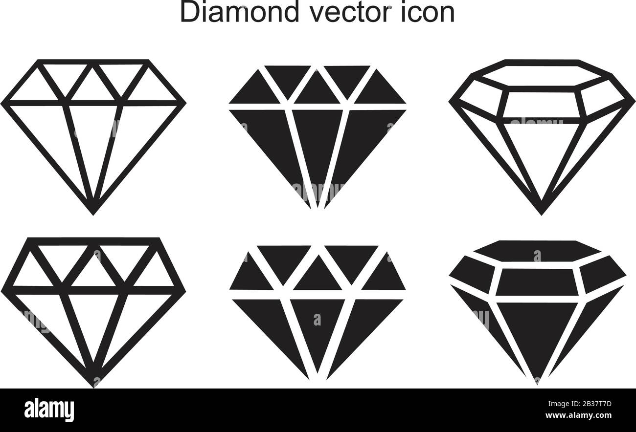 Diamond vector icon template black color editable. Diamond vector icon ...