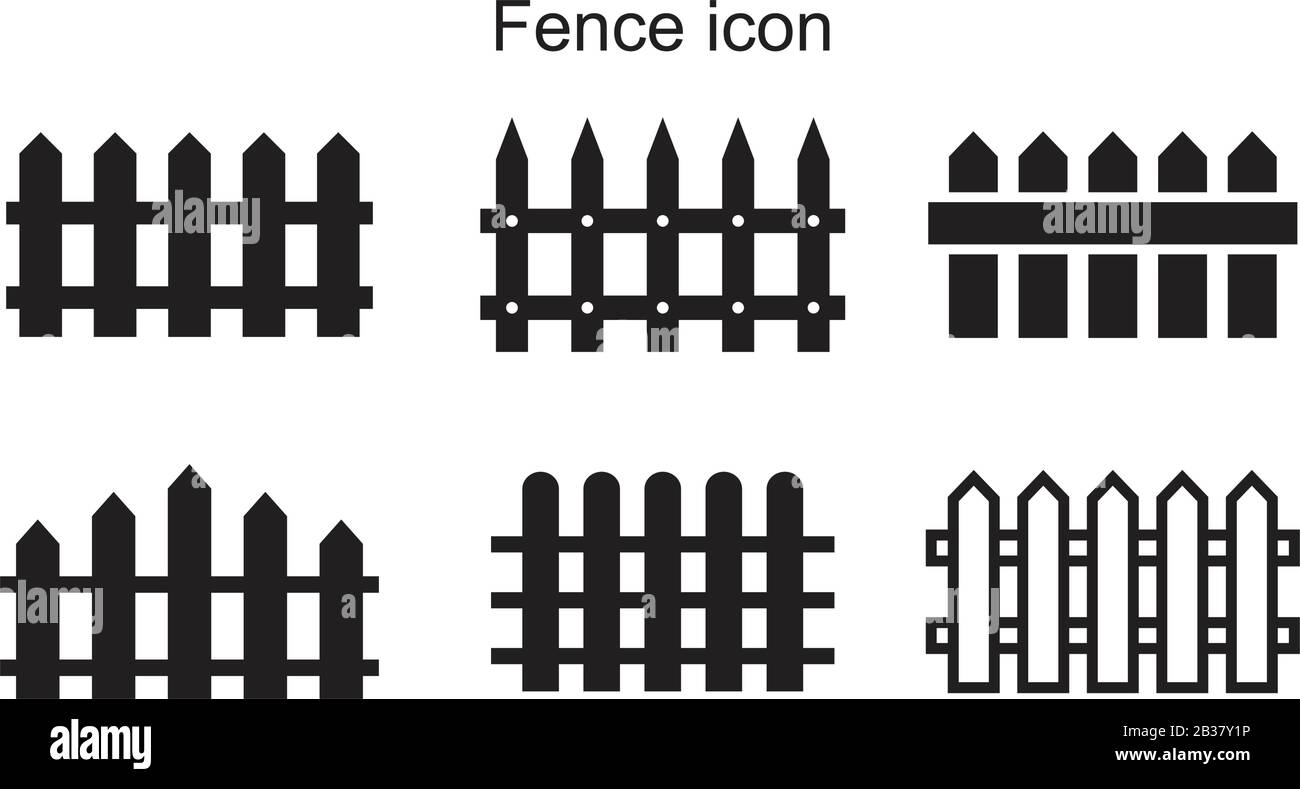 Fence icon template black color editable. Fence icon symbol Flat vector illustration for graphic and web design. Stock Vector
