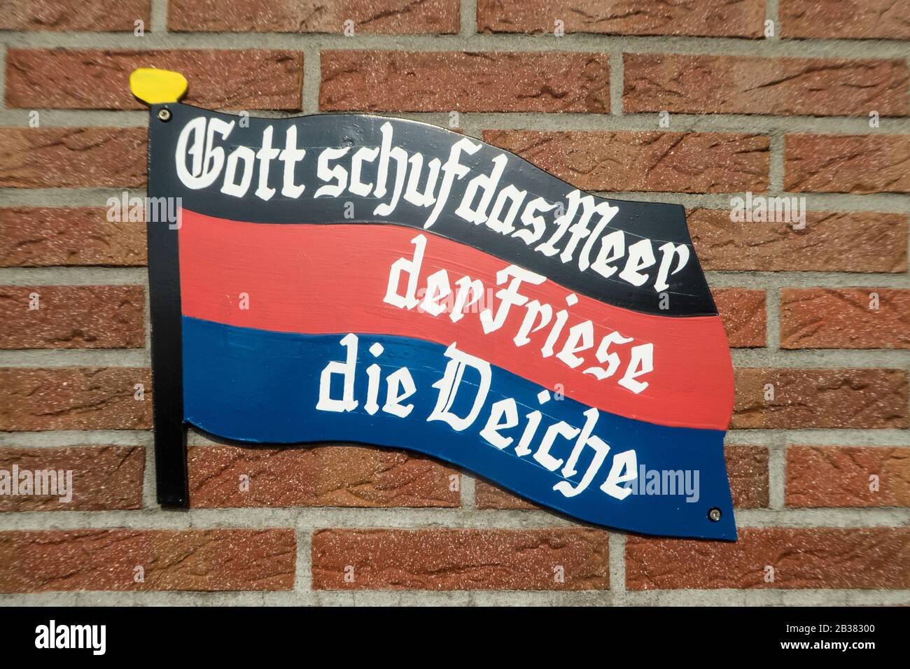 friesisches Motto über Deiche / frisian motto on dikes Stock Photo