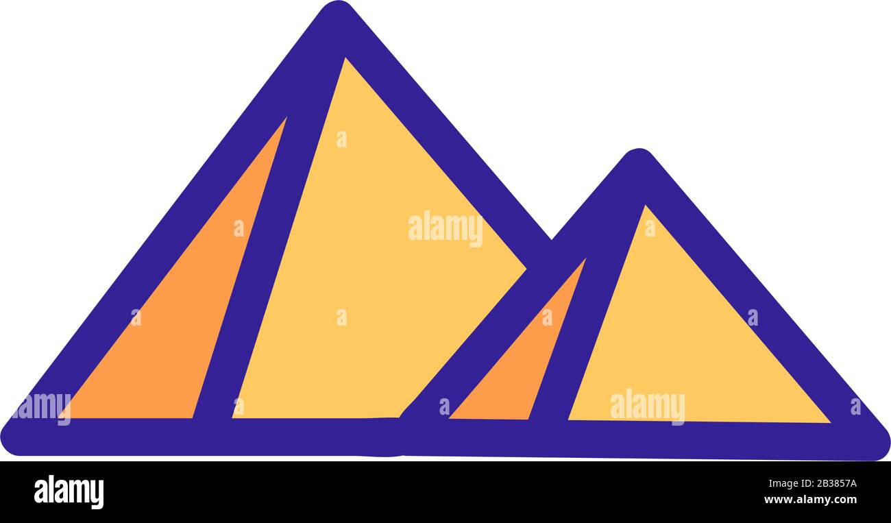 Egypt pyramid icon vector. Isolated contour symbol illustration Stock ...