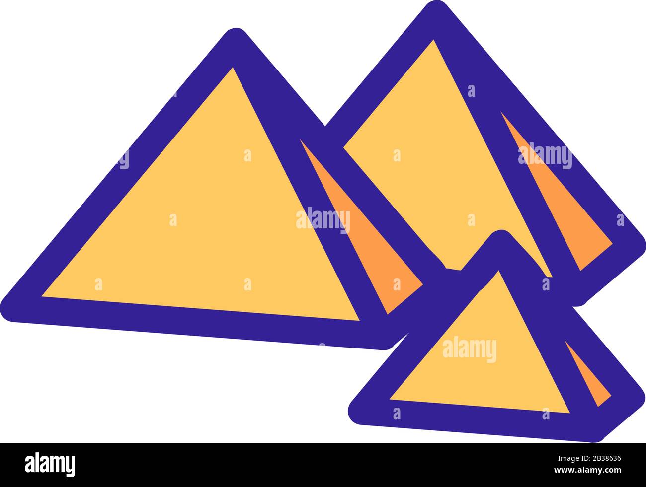 Egypt pyramid icon vector. Isolated contour symbol illustration Stock ...