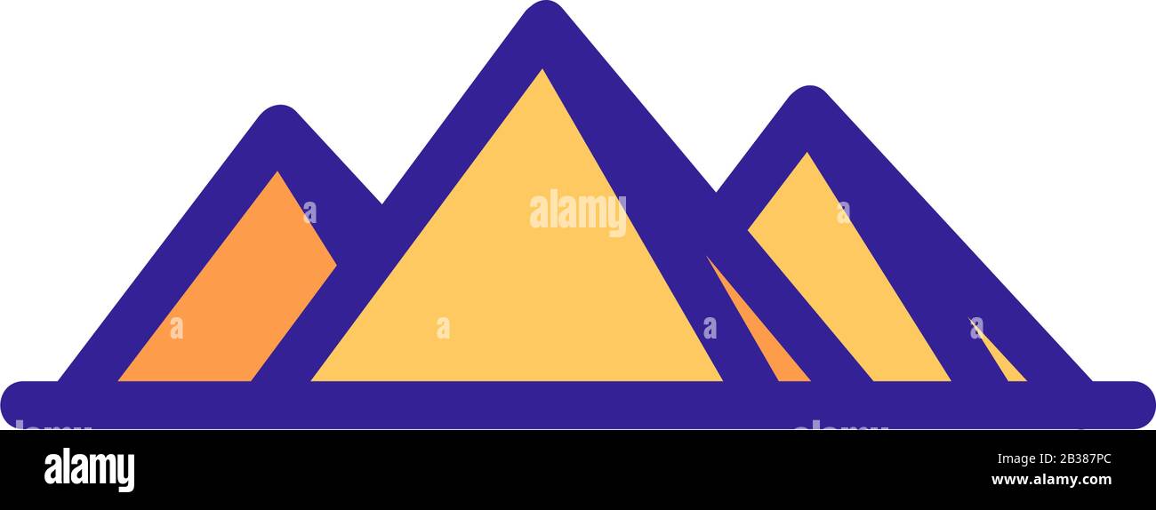 Egypt pyramid icon vector. Isolated contour symbol illustration Stock ...