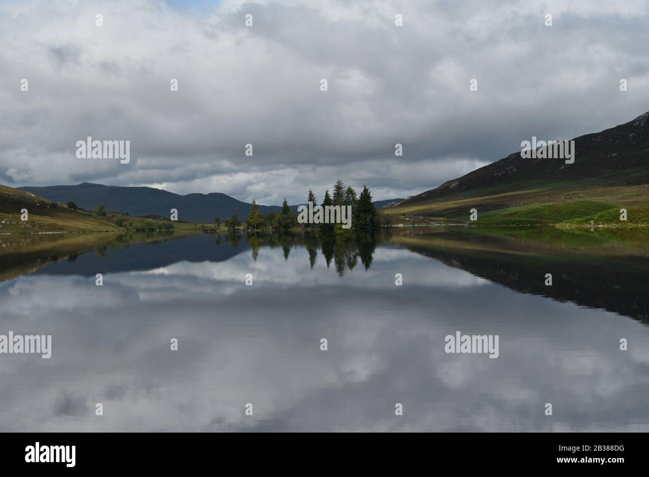 Reflections in Loch Tarff  near Loch Ness. Scotland Stock Photo