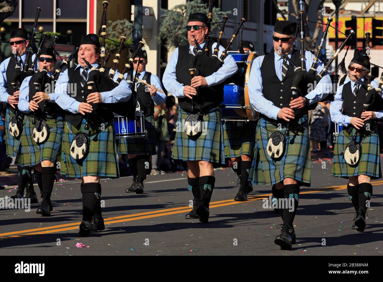 Golden Dragon Parade, Chinatown, Los Angeles, California, USA Stock