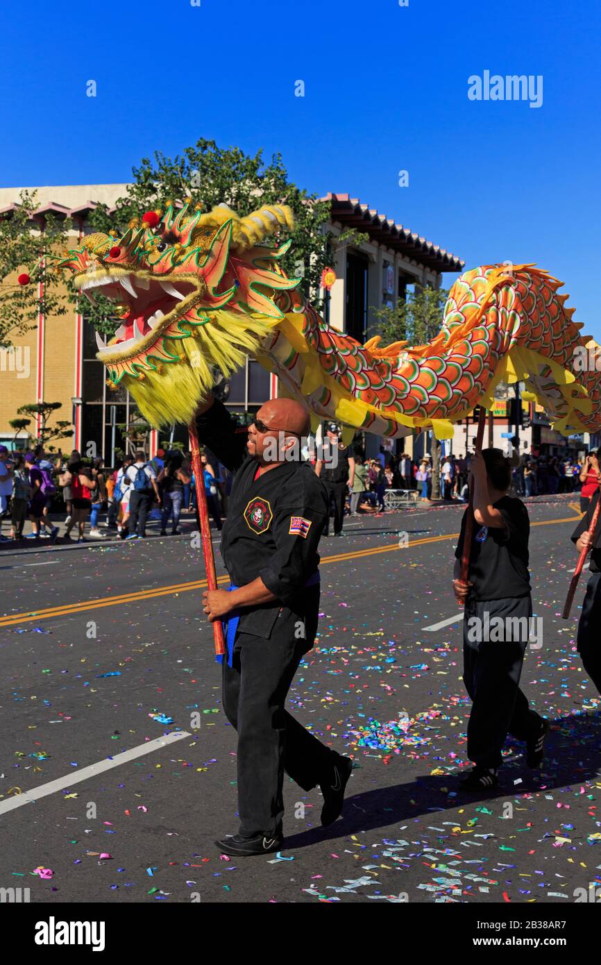 Golden Dragon Parade, Chinatown, Los Angeles, California, USA Stock