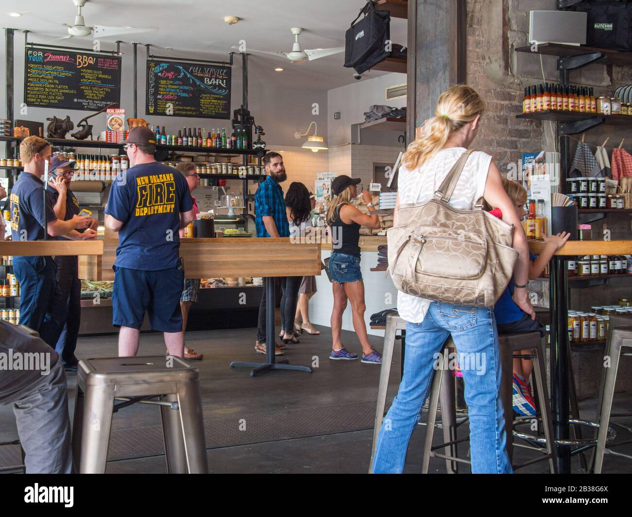 Customers at Cochon Butcher Restaurant in New Orleans Stock Photo