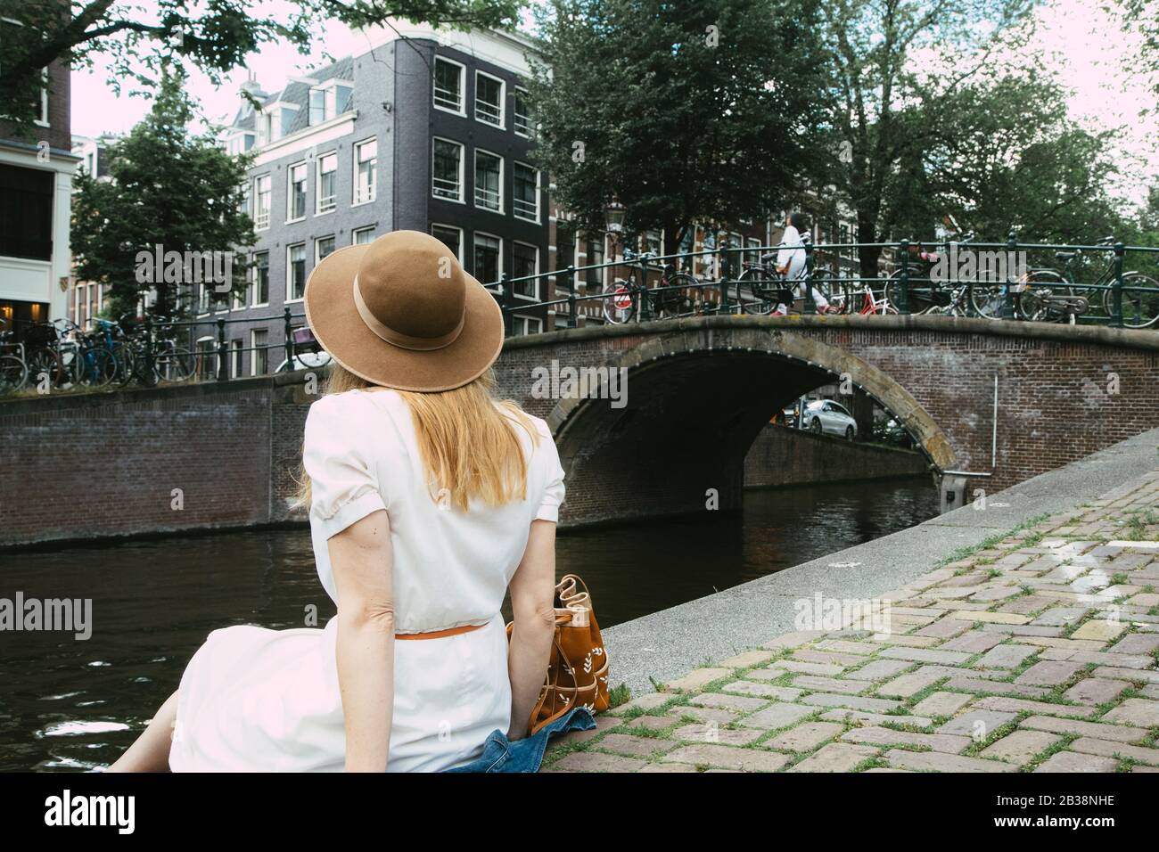 Young woman on canal boat hi-res stock photography and images - Alamy