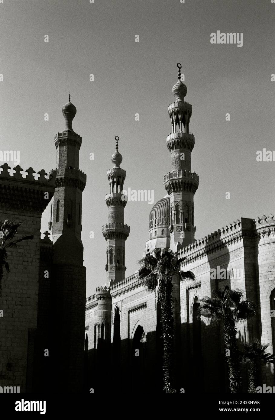 Travel Photography - Mosque and madrassa of Sultan Hassan and Al Rifai Mosque in Islamic Cairo in the city of Cairo in Egypt in North Africa Stock Photo