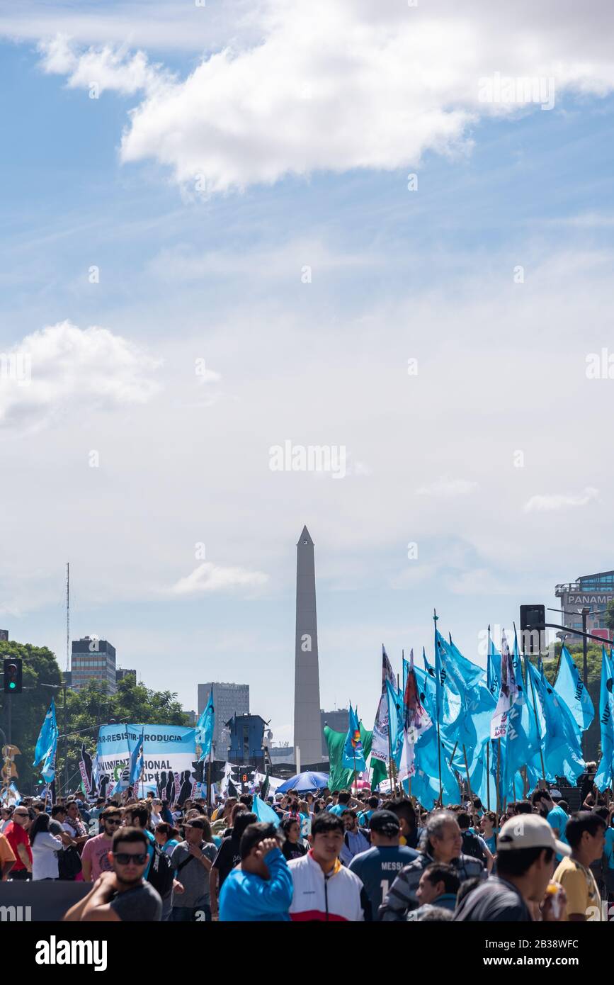 Popular manifestation for 43 years of the putsch during the National Day of Memory, Truth and Justice that recall those 30000 desappeared in Argentina Stock Photo