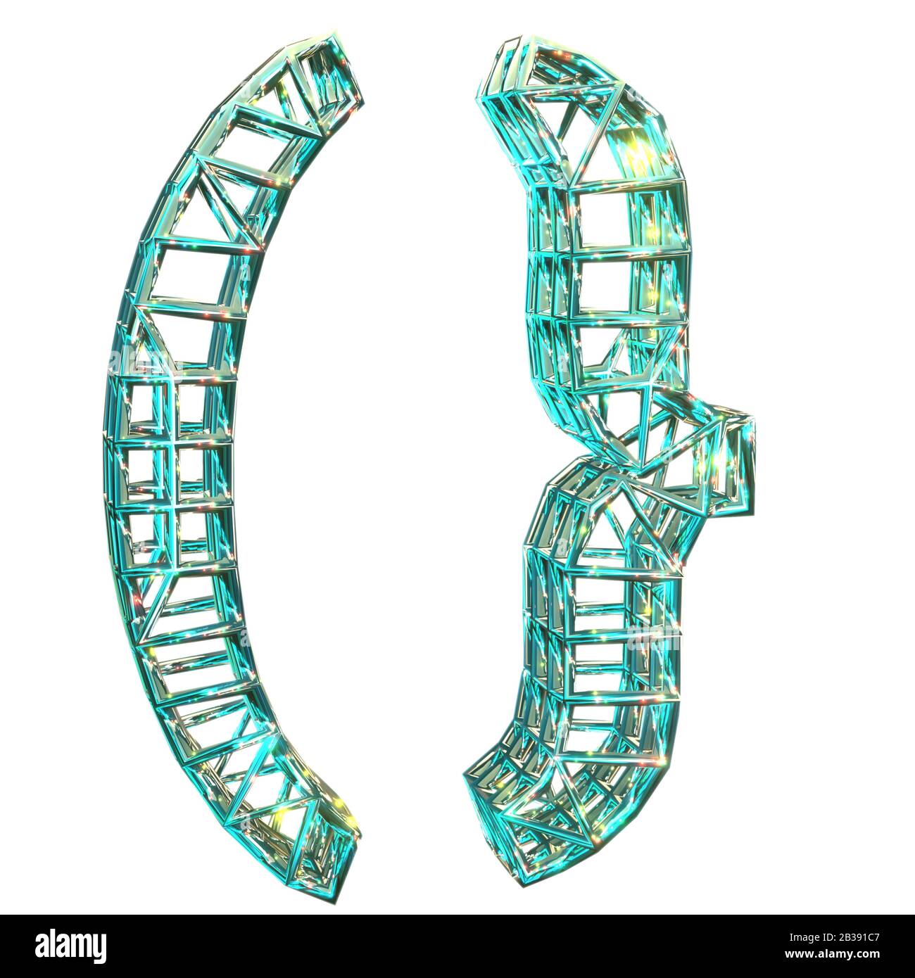3D rendering, curly bracket, parentesis Signs. Crisp high resolution ...