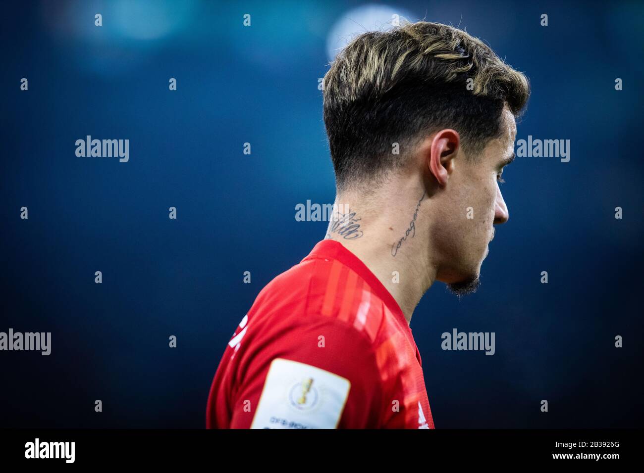 Gelsenkirchen, Germany, Veltins-Arena, : Tattoos of Philippe  Coutinho of Muenchen during the cup match DFB Pokal FC Schalke 04 vs. FC  Bayern Stock Photo - Alamy