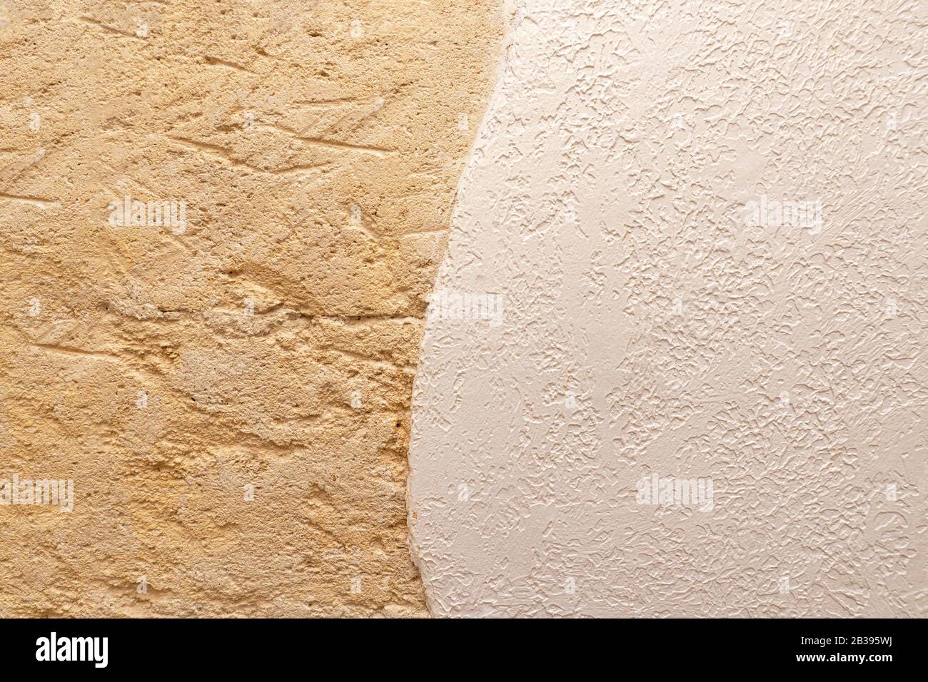 Background from two different walls, two different colors. Stock Photo