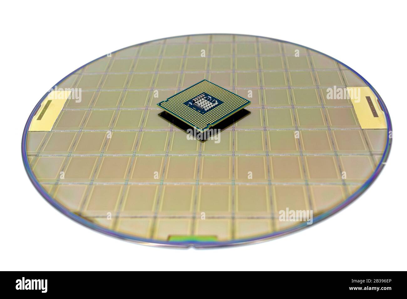 Photo of a Computer Chip CPU put on silicon wafer with microchip Stock  Photo - Alamy