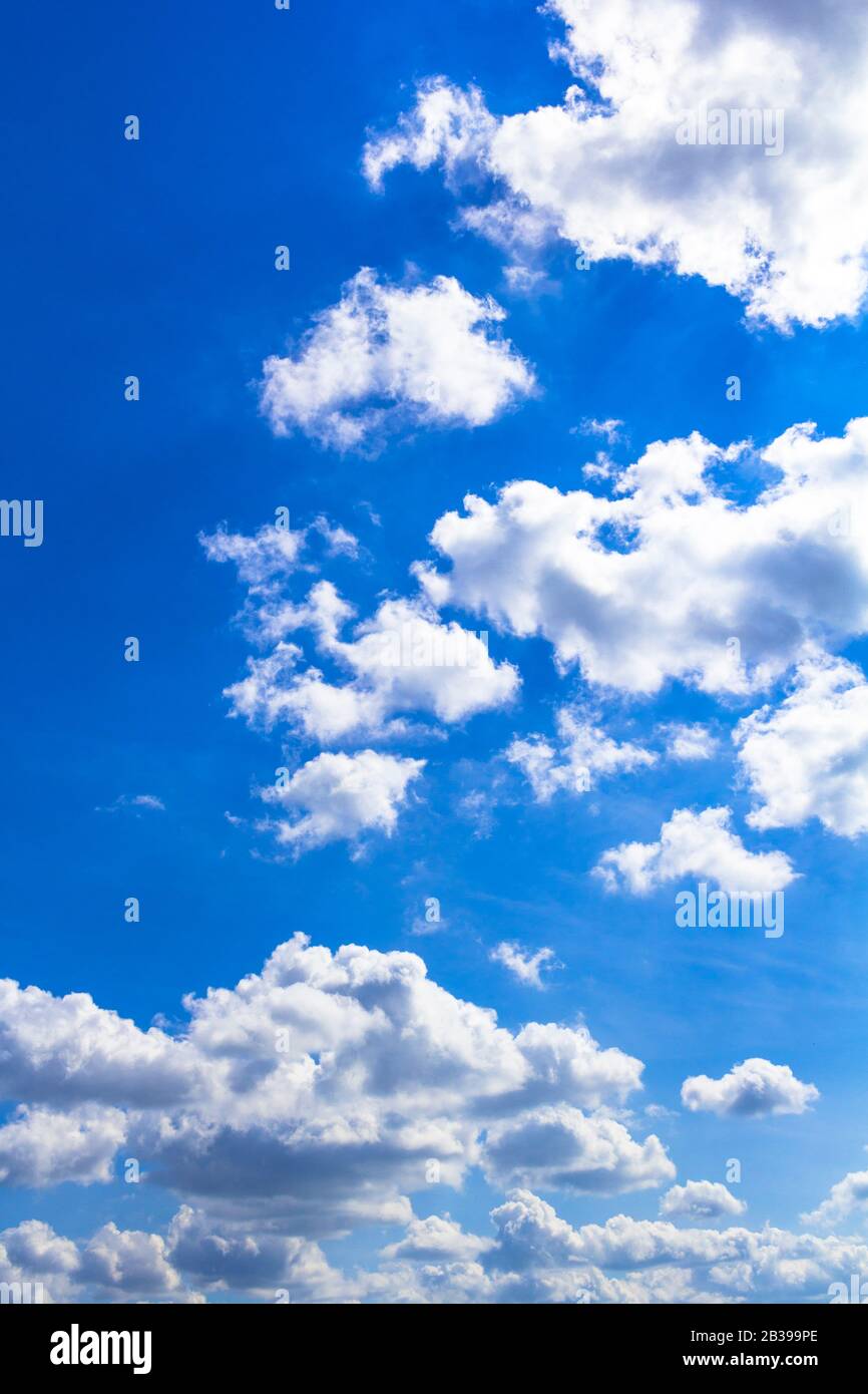 Blue summer sunny sky with white clouds.Background Stock Photo - Alamy