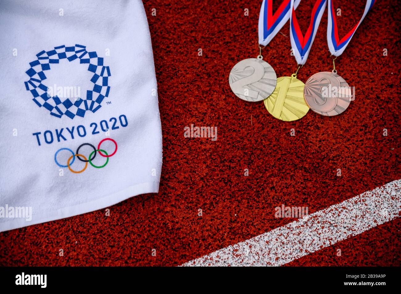 TOKYO, JAPAN, MARCH 5. 2020 Olympic Medal Ceremony, medal Schedule