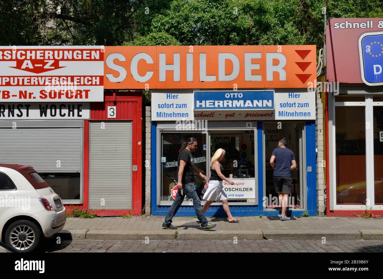 KFZ-Schilder, Jueterboger Strasse, Kreuzberg, Berlin, Deutschland Stock Photo
