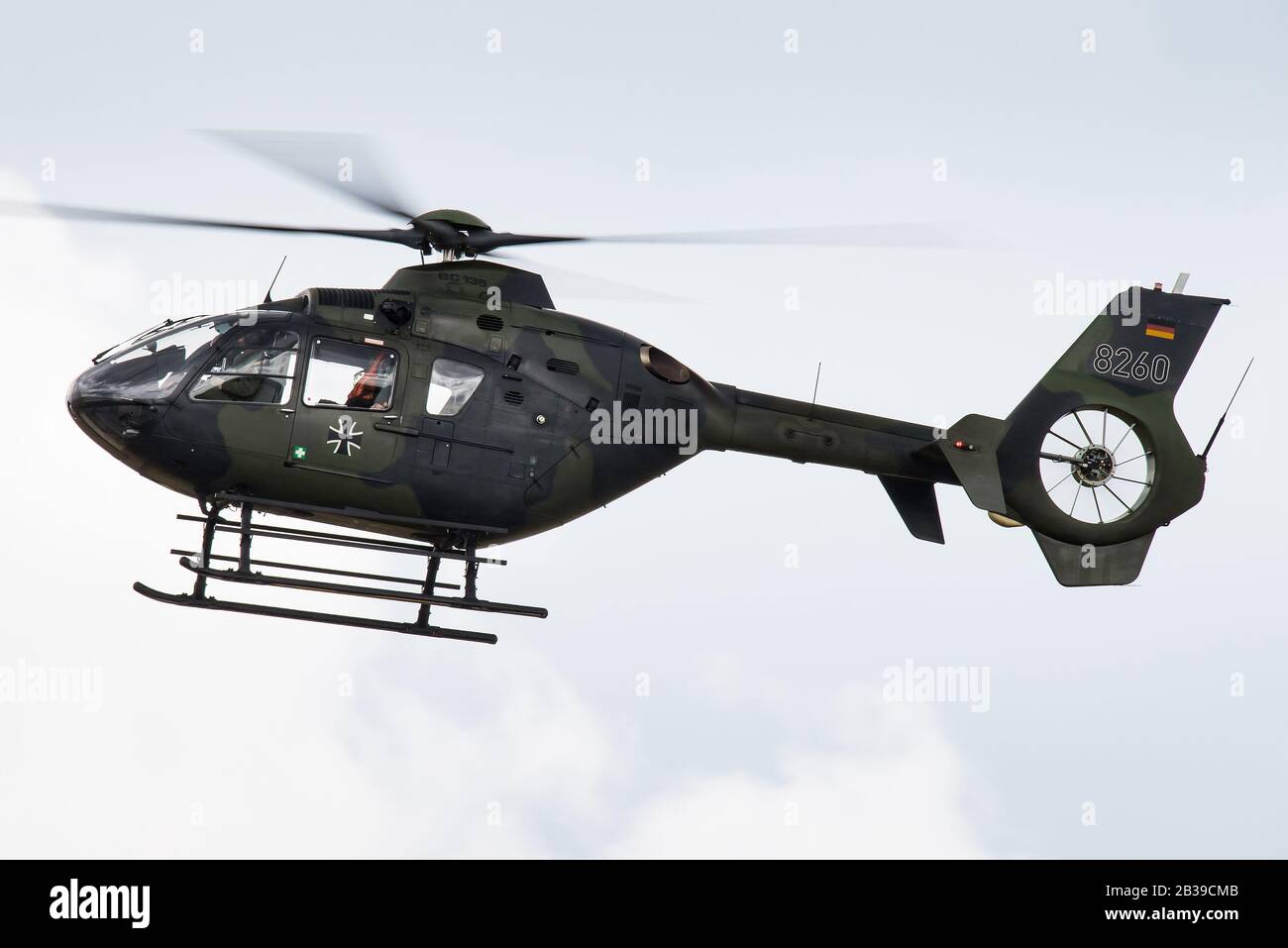 A Eurocopter EC135 (Airbus Helicopters H145) twin-engine light utility helicopter of the German Army. Stock Photo