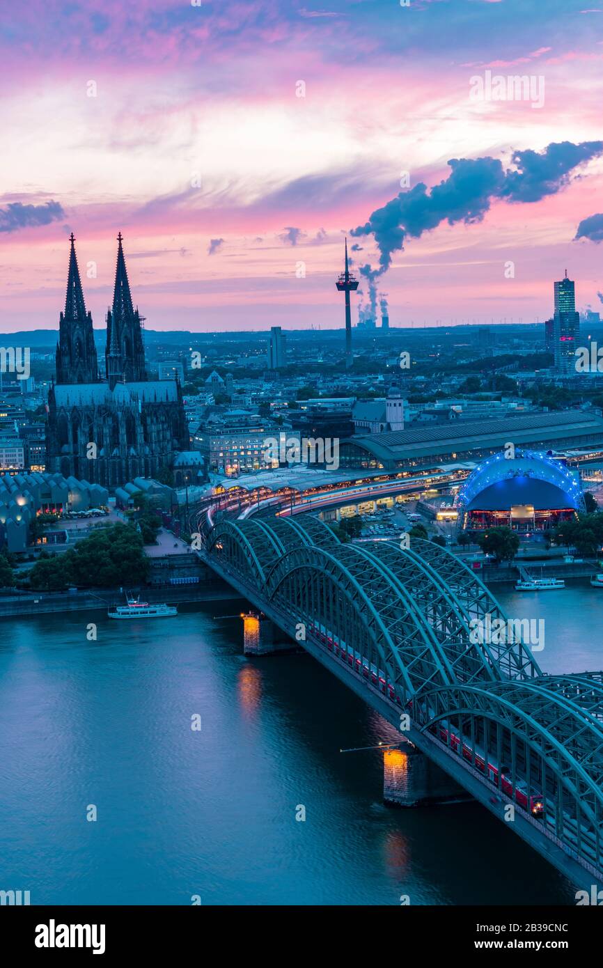 Koln Germany city skyline, Cologne skyline during sunset ,Cologne