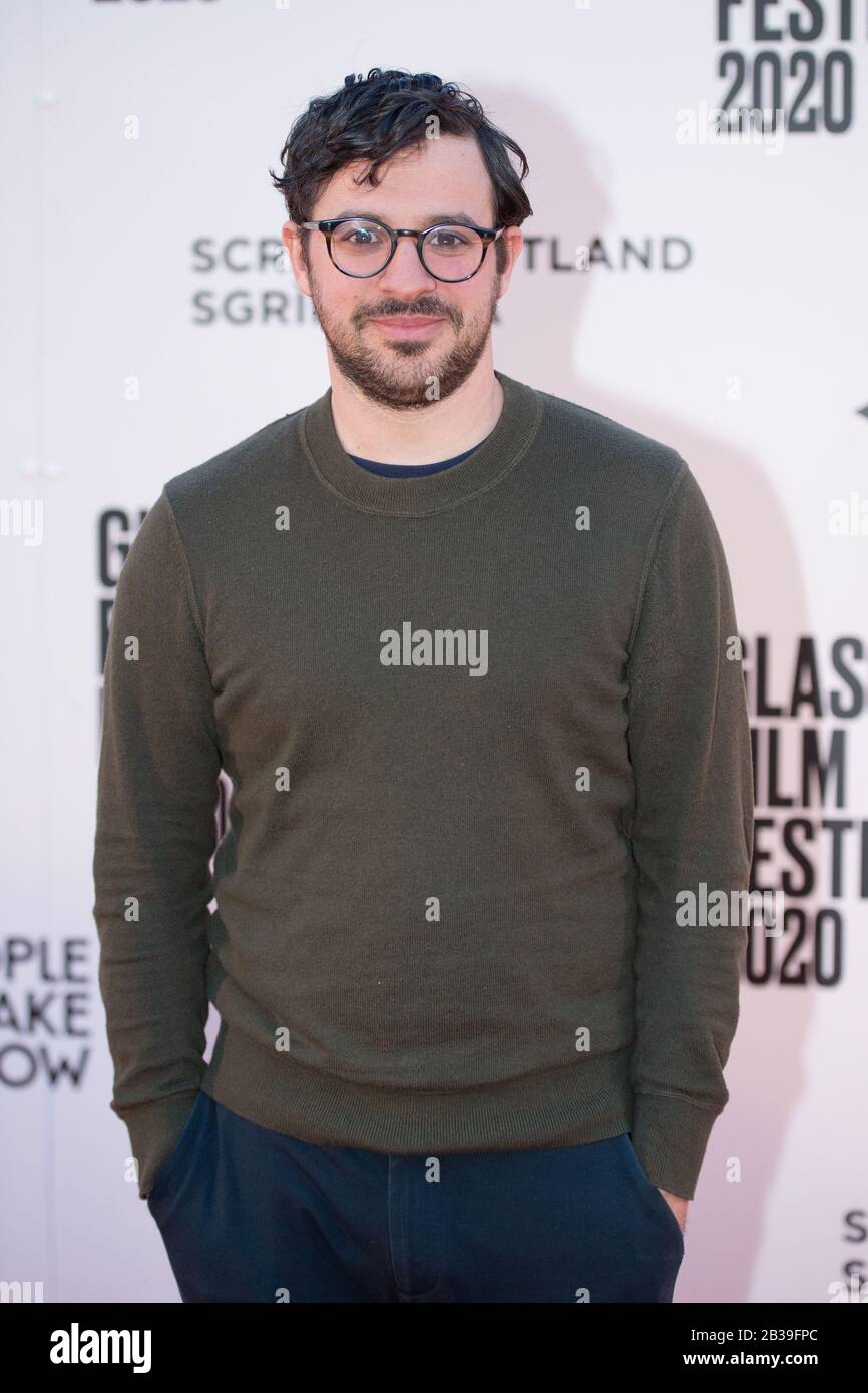 Glasgow, UK. 4th Mar, 2020. Pictured: Simon Bird - Actor. Scottish Premiere of the film, Days of the Bagnold Summer, on the red carpet of the Glasgow Film Theatre at the Glasgow Film Festival 2020. Credit: Colin Fisher/Alamy Live News Stock Photo