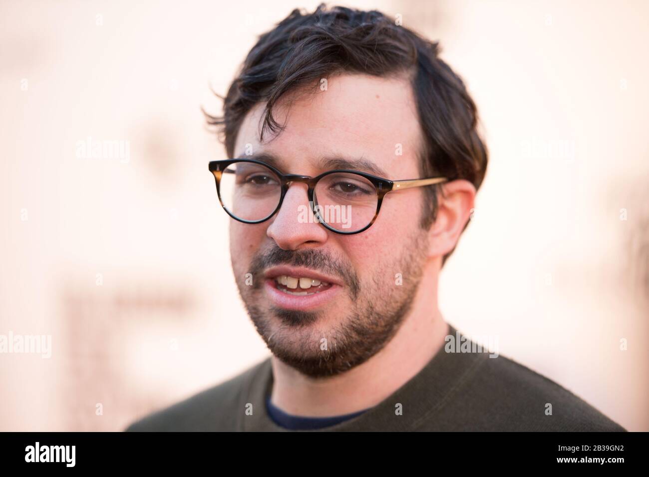 Glasgow, UK. 4th Mar, 2020. Pictured: Simon Bird - Actor. Scottish Premiere of the film, Days of the Bagnold Summer, on the red carpet of the Glasgow Film Theatre at the Glasgow Film Festival 2020. Credit: Colin Fisher/Alamy Live News Stock Photo