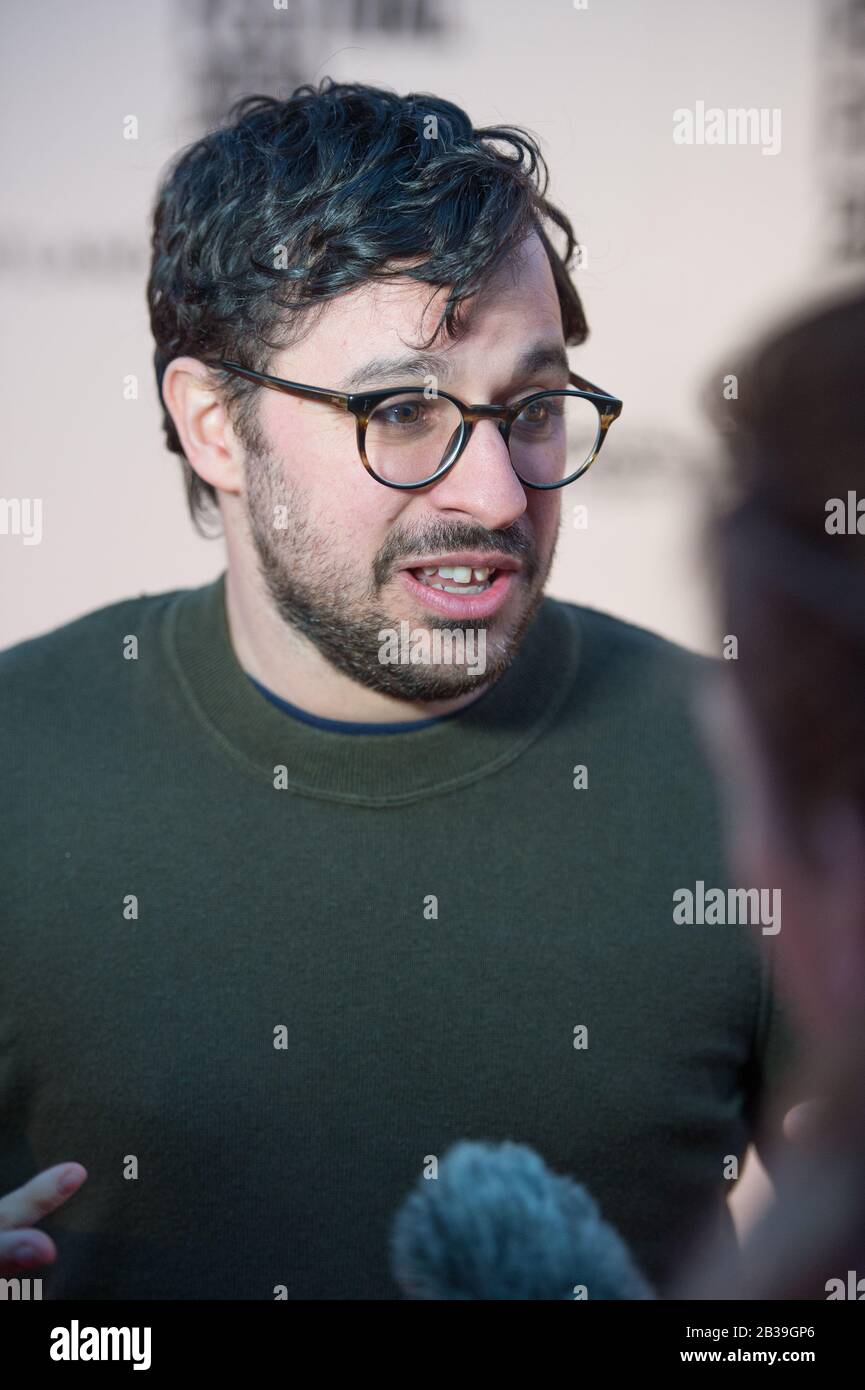 Glasgow, UK. 4th Mar, 2020. Pictured: Simon Bird - Actor. Scottish Premiere of the film, Days of the Bagnold Summer, on the red carpet of the Glasgow Film Theatre at the Glasgow Film Festival 2020. Credit: Colin Fisher/Alamy Live News Stock Photo