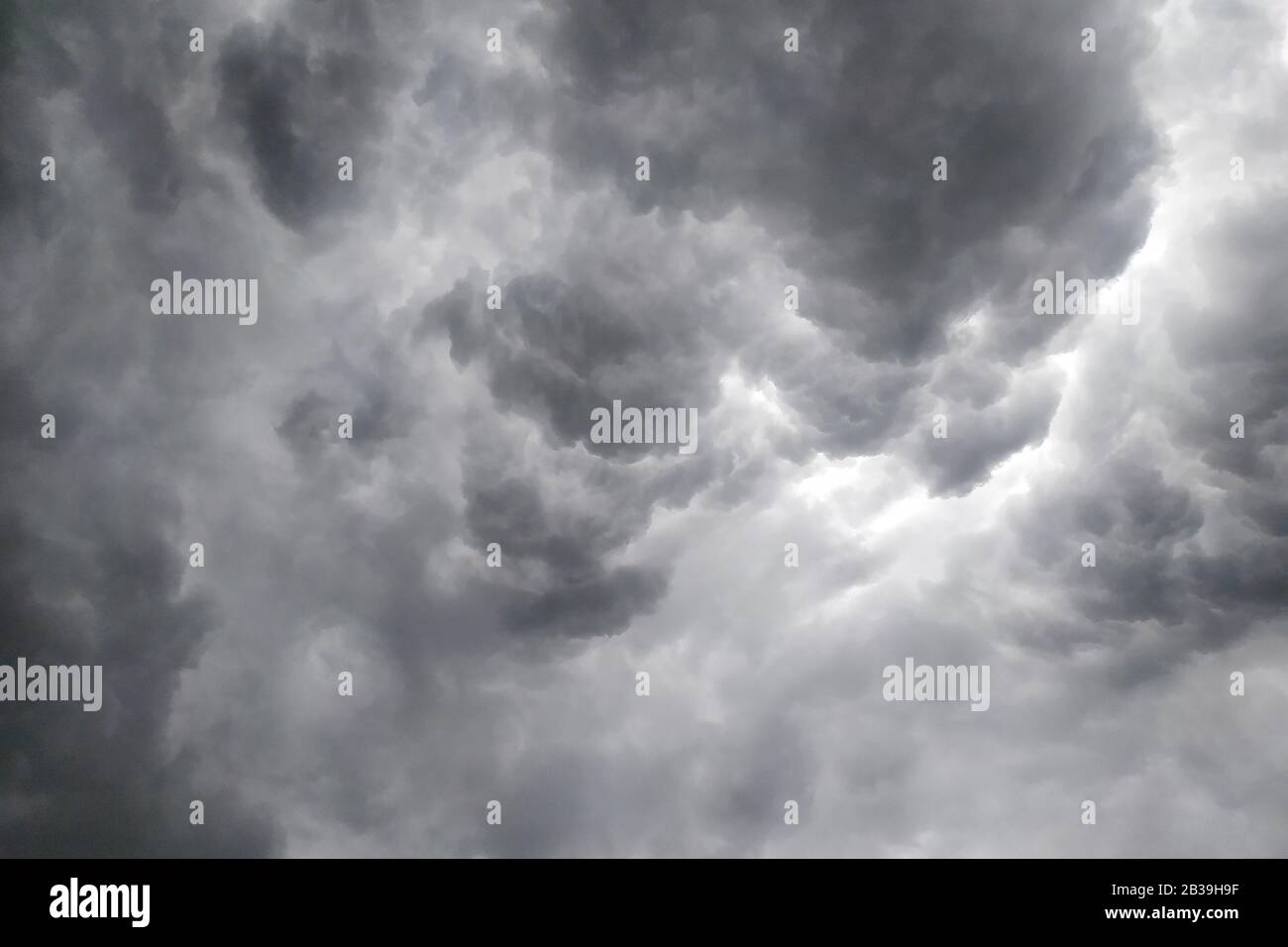 Grey sky before the storm.Dark clouds background. Stock Photo