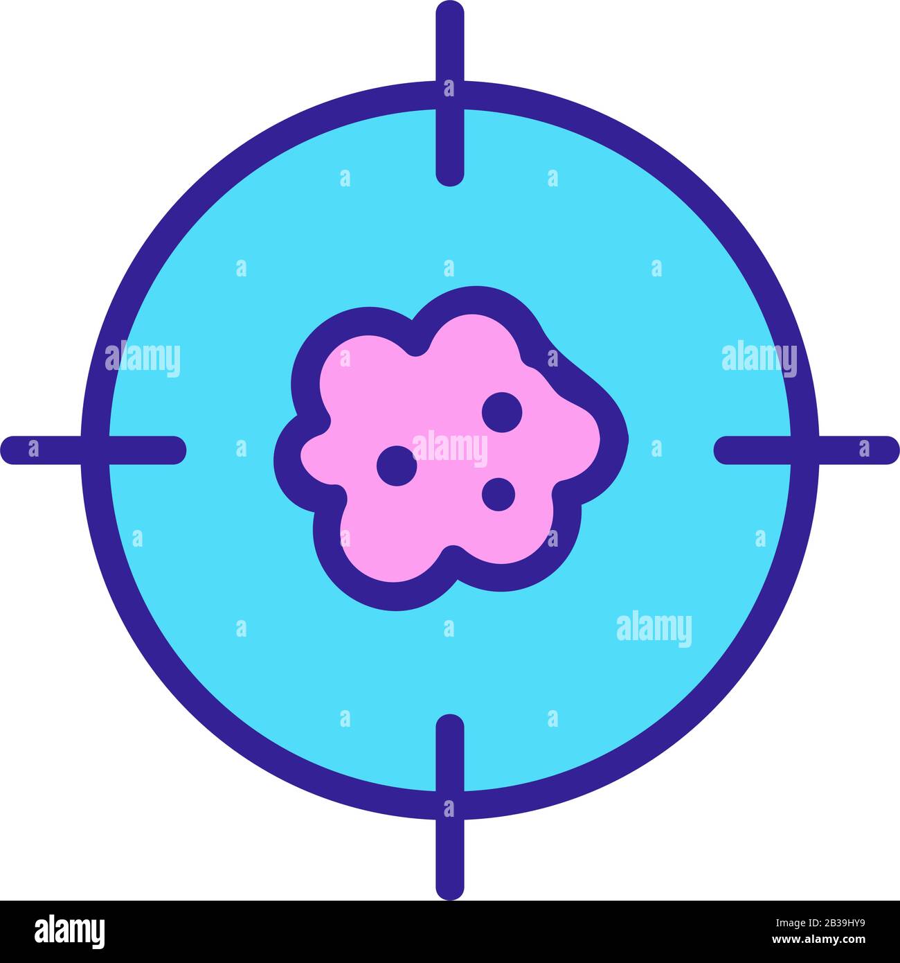 Search for cancer icon vector. Isolated contour symbol illustration Stock Vector