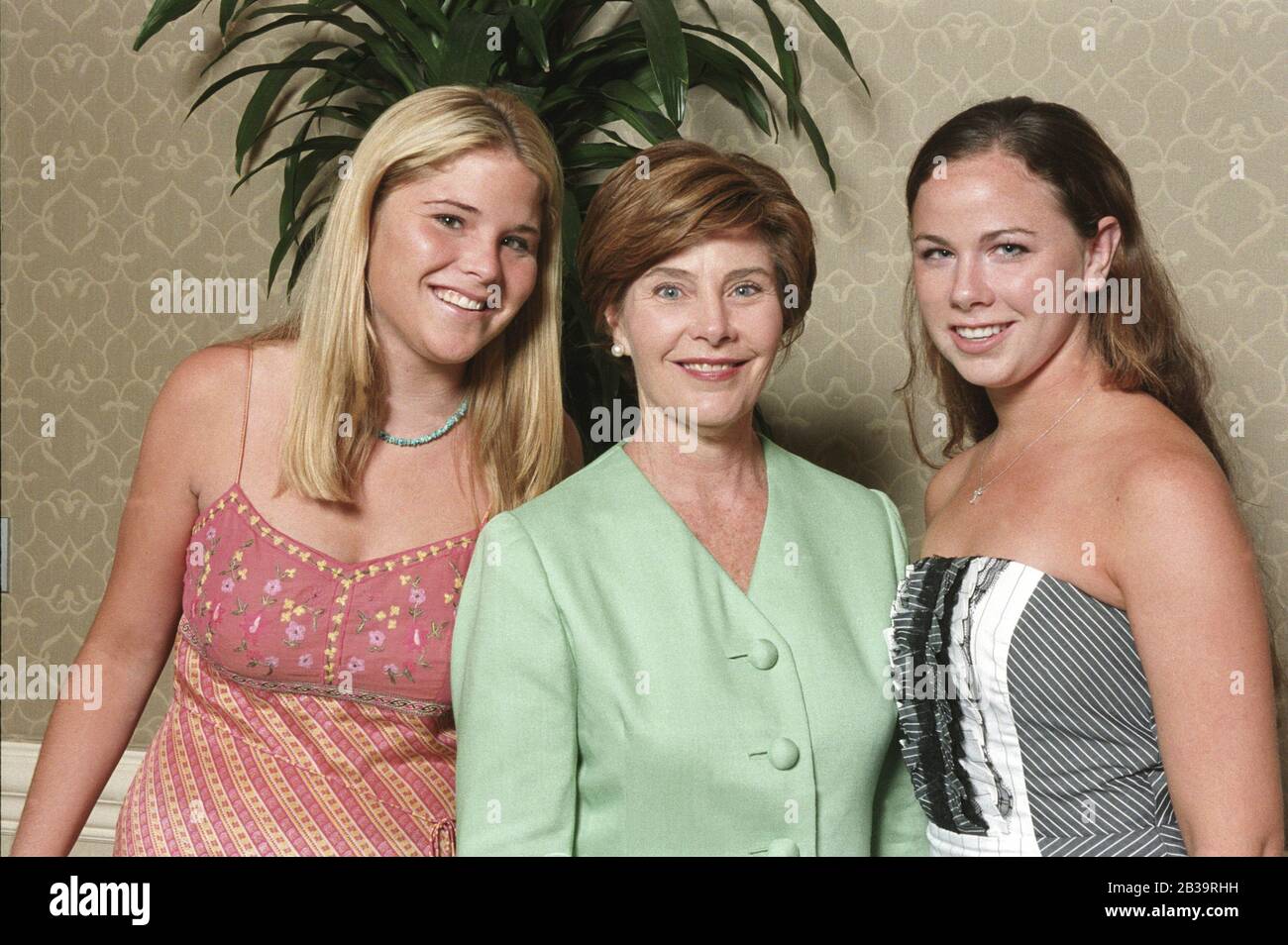 Austin Texas USA, May 29, 2002:  Left to right, Jenna Bush, First Lady Laura Bush, and Barbara Bush, photographed at a fundraiser.  Photo ©Bob Daemmrich/ Stock Photo