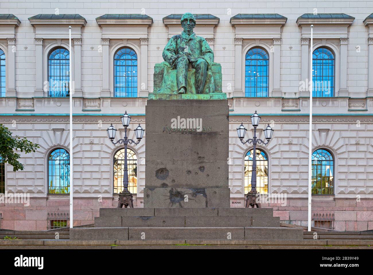 Helsinki, Finland - June 18 2019: Bronze statue of Johan Vilhelm Snellman created by Emil Wikström in 1923. Stock Photo