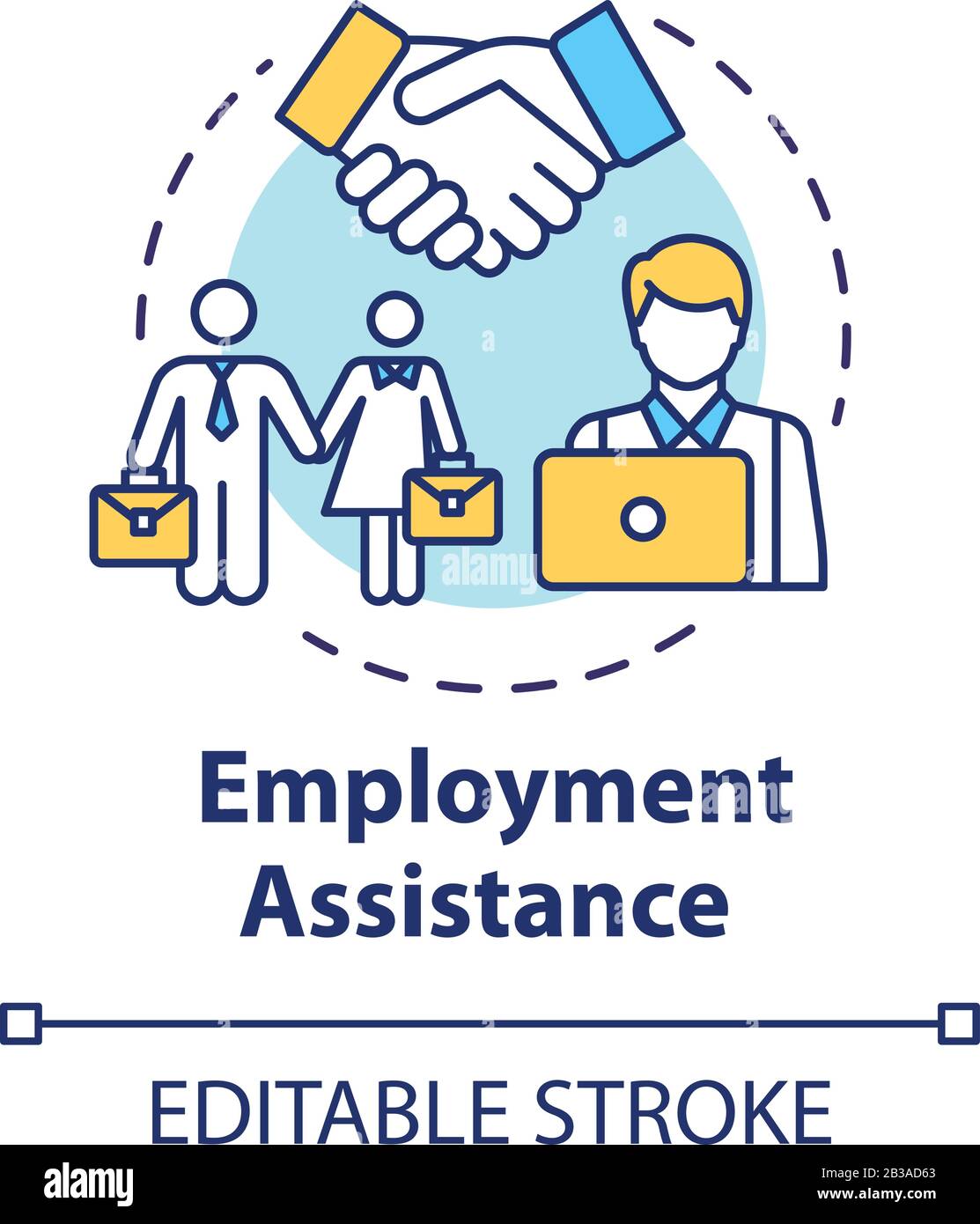 Employment assistance concept icon. Hiring for job position. Career