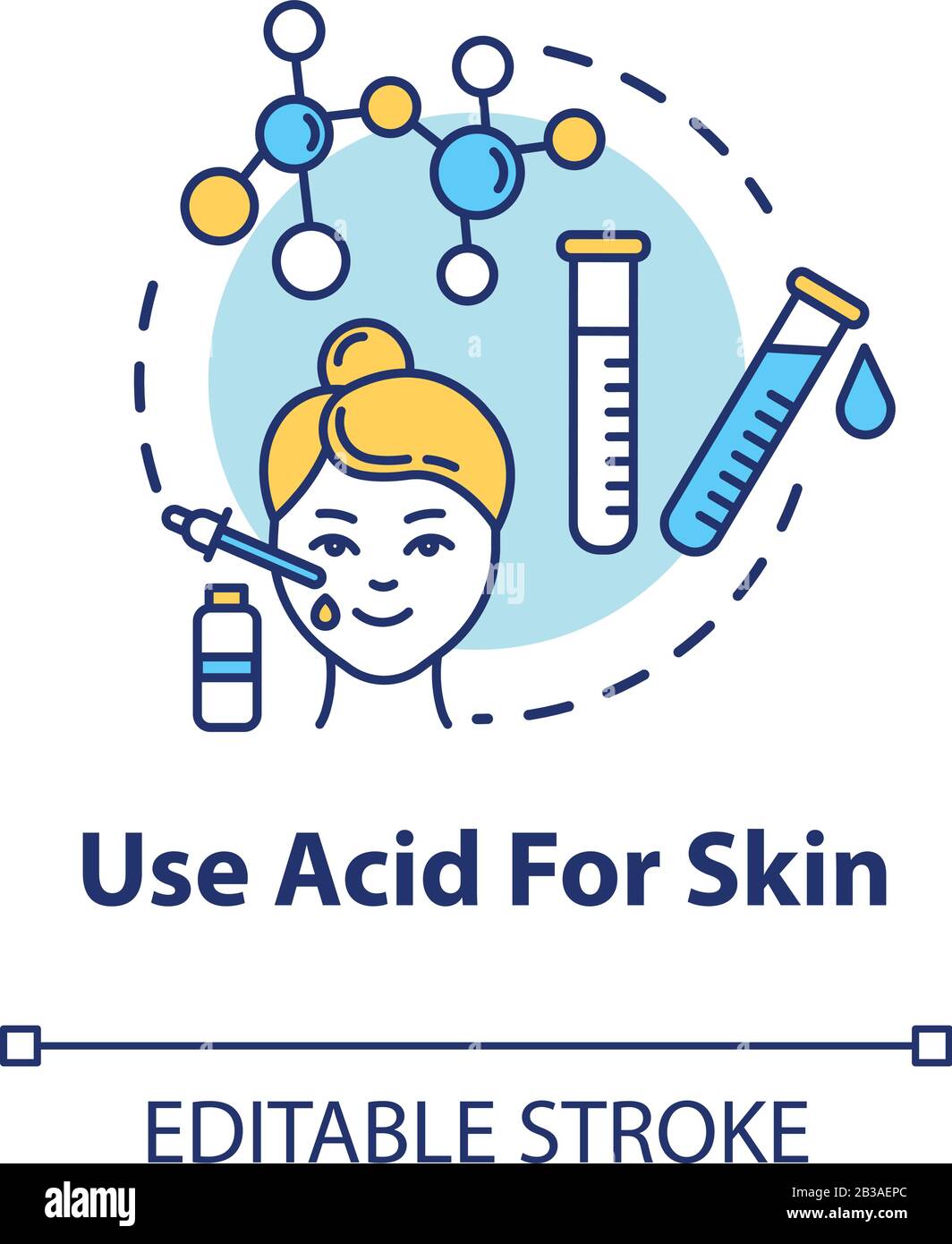 Use acid for skin concept icon. Face rejuvenation, AHA and BHA ...