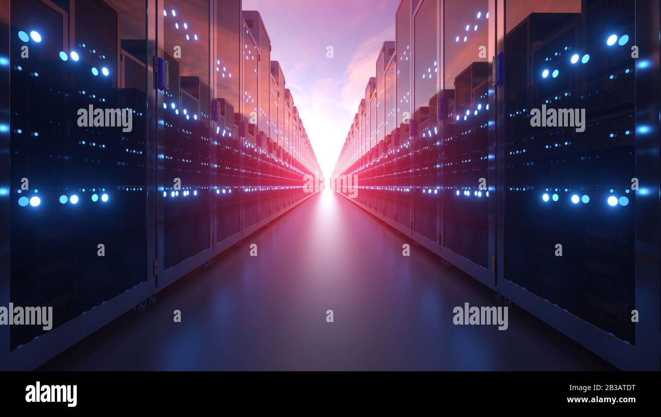 Data center server rows hi-res stock photography and images - Alamy