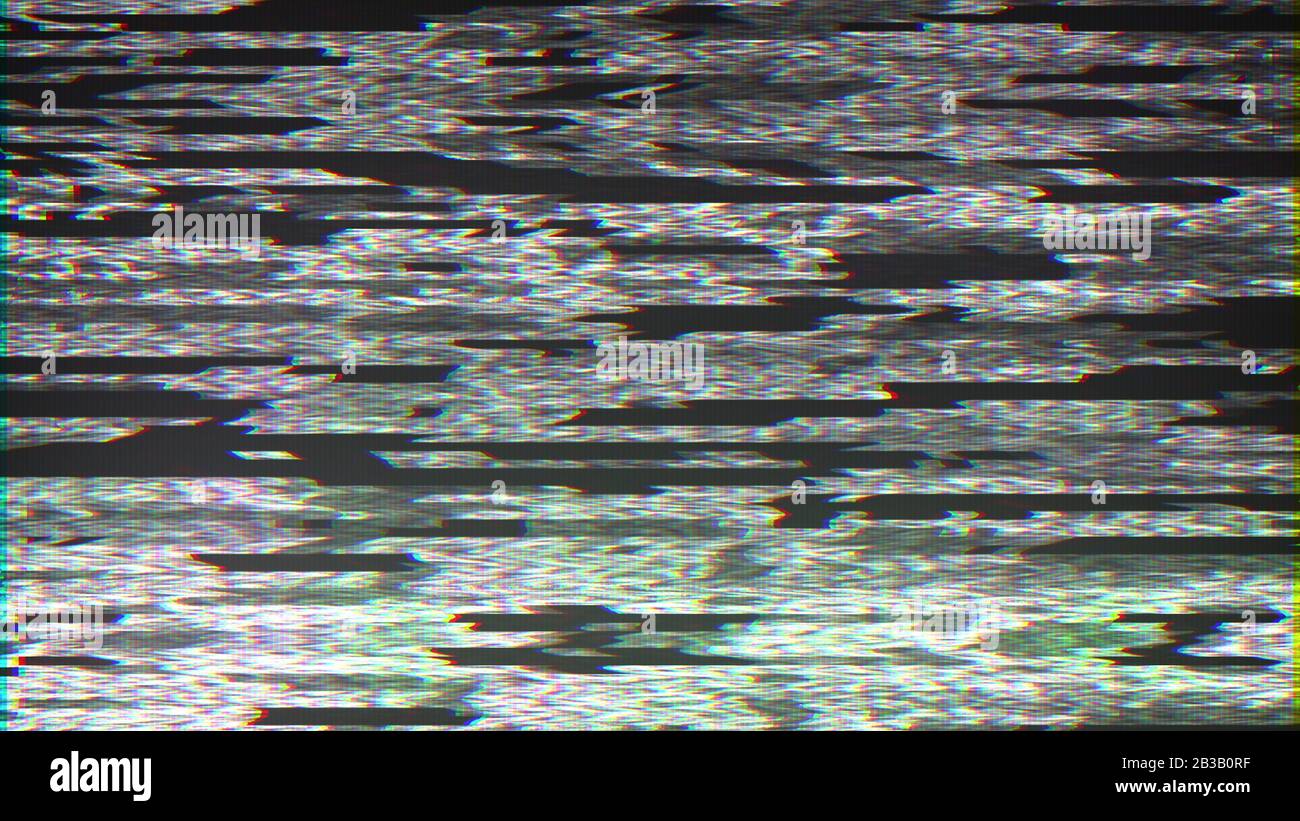 Glitch, pixel noise on the screen, computer generated. Bad Signal. 3d ...