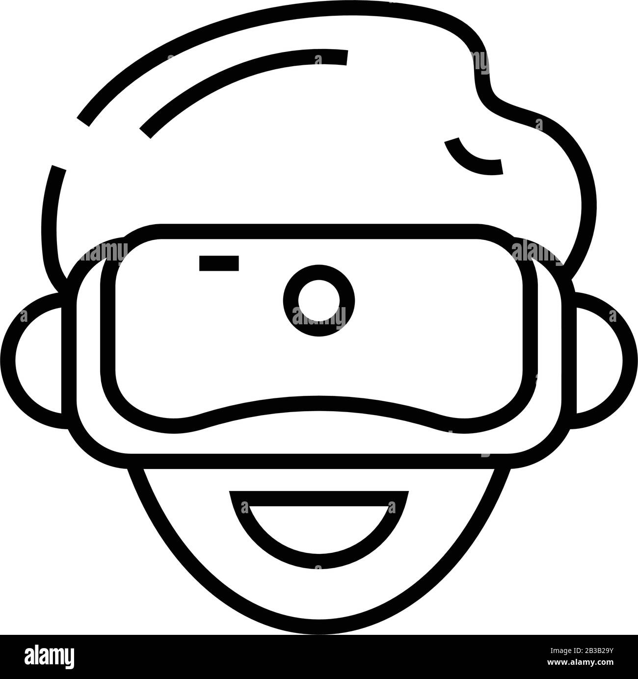 Virtual reality headset line icon, concept sign, outline vector ...