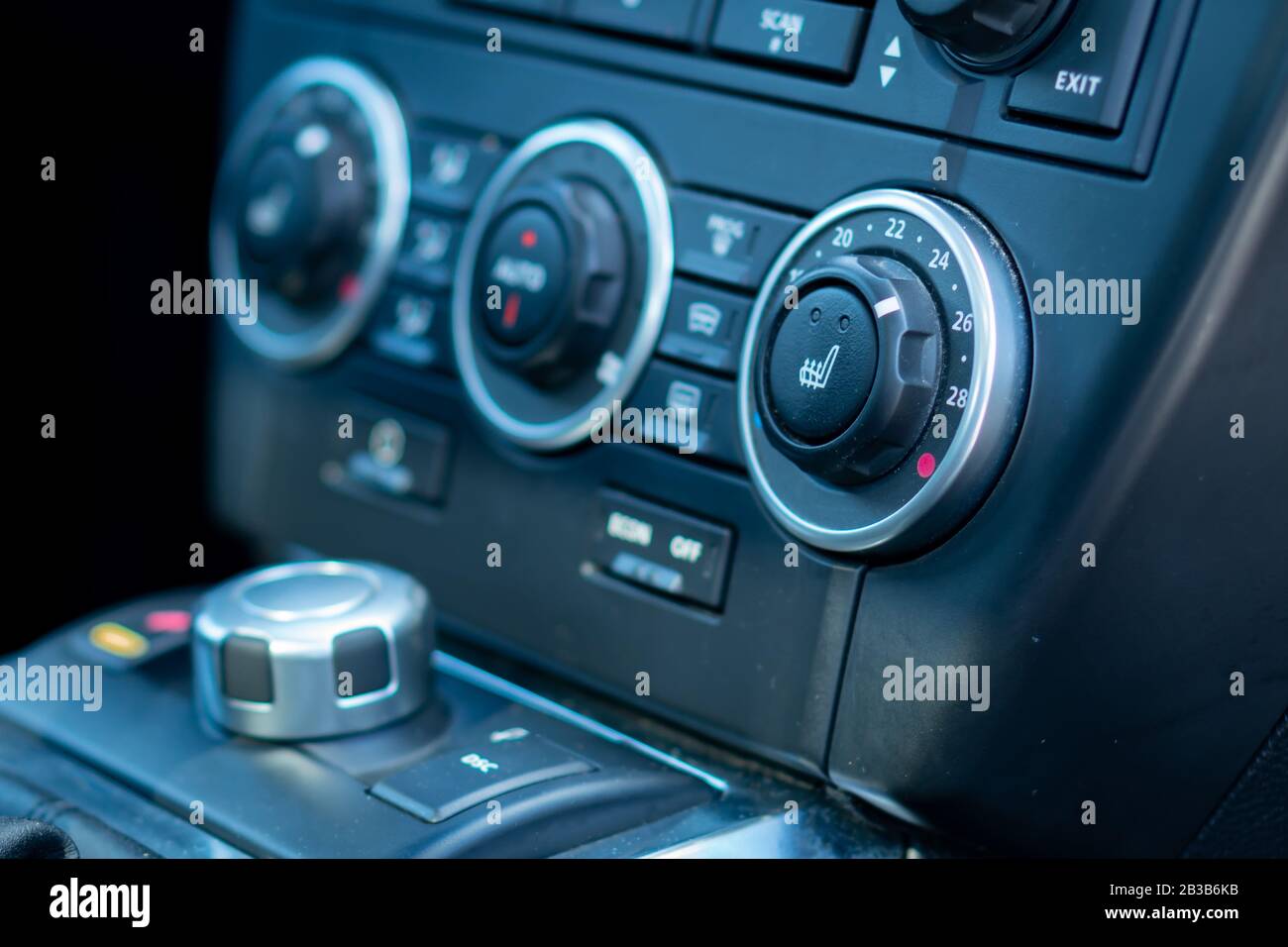In dash climatisation control - temperature level, dual climatronic,  chromed objects design and 4x4 switch Stock Photo - Alamy