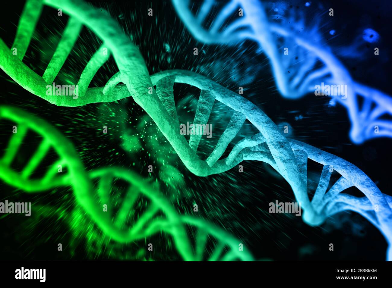 Abstract DNA strand double helix 3D illustration Stock Photo Alamy