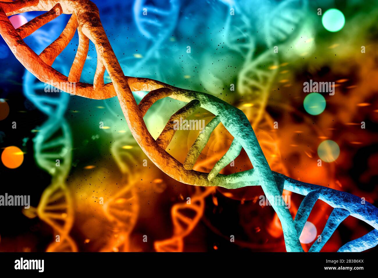 Abstract DNA strand double helix genetics 3D illustration Stock Photo ...