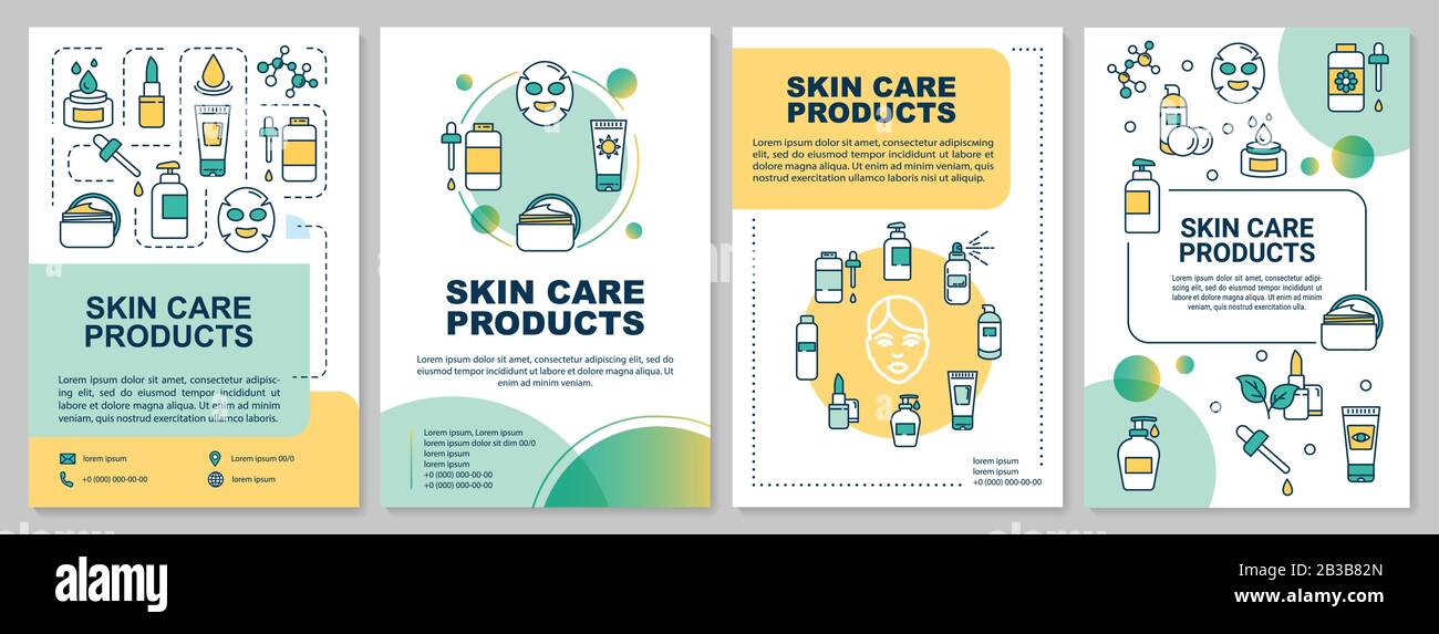 Skin care products, creams and masks brochure template. Flyer, booklet