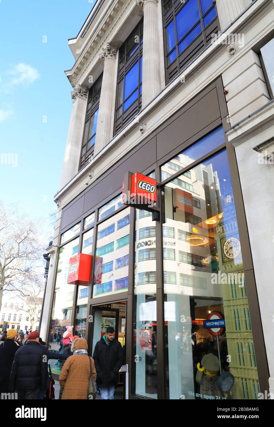 The flagship Lego store in Leicester Square in London s West End UK Stock Photo Alamy
