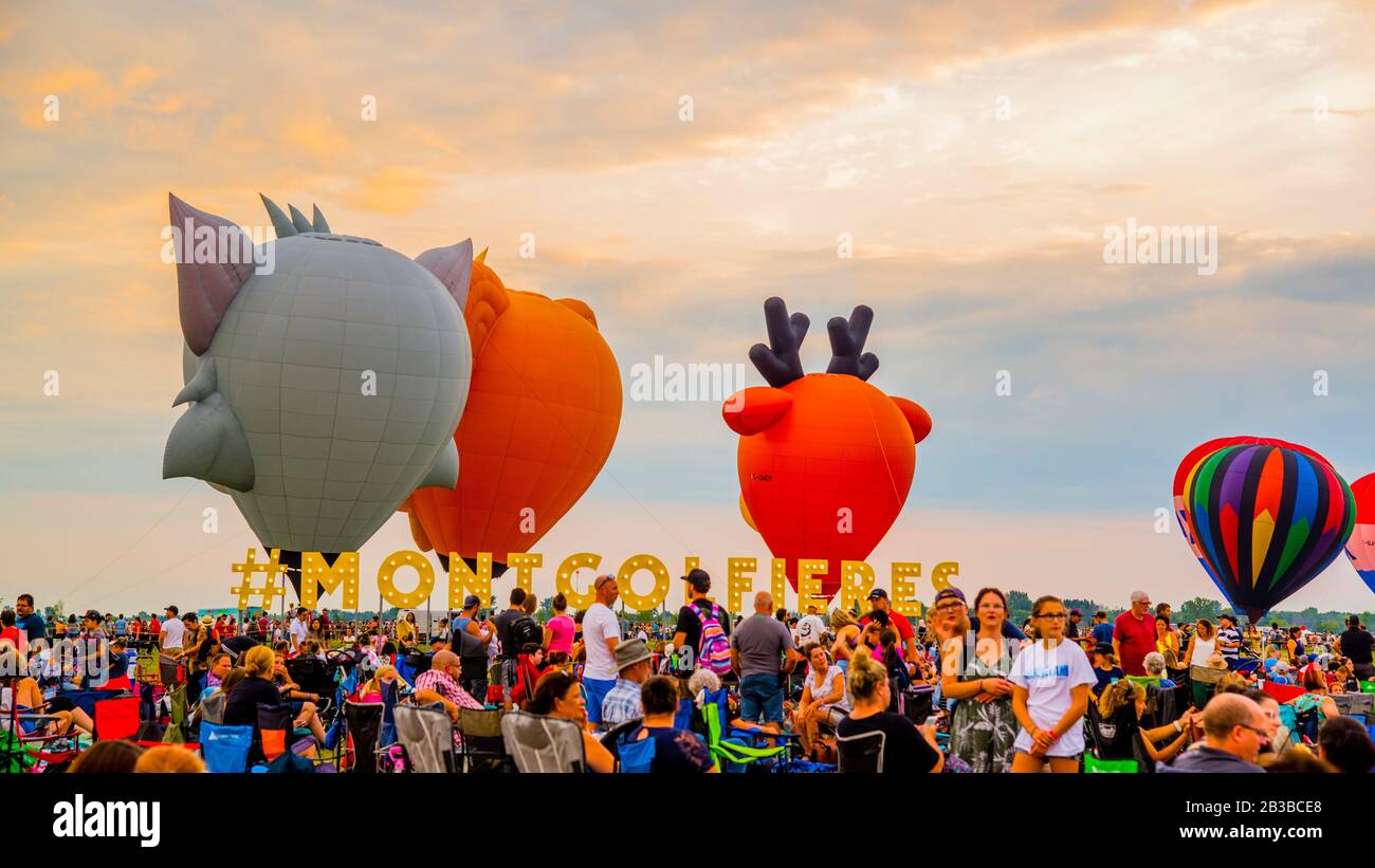 Saint-Jean-sur-Richelieu, Canada - August 18 2019: International  Montgolfière Ballon festival in Saint-Jean in Canada Stock Photo - Alamy