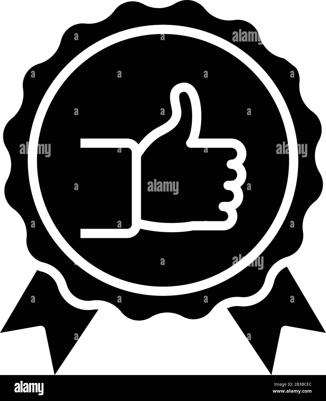 Quality mark black icon, concept illustration, vector flat symbol, glyph sign. Stock Vector