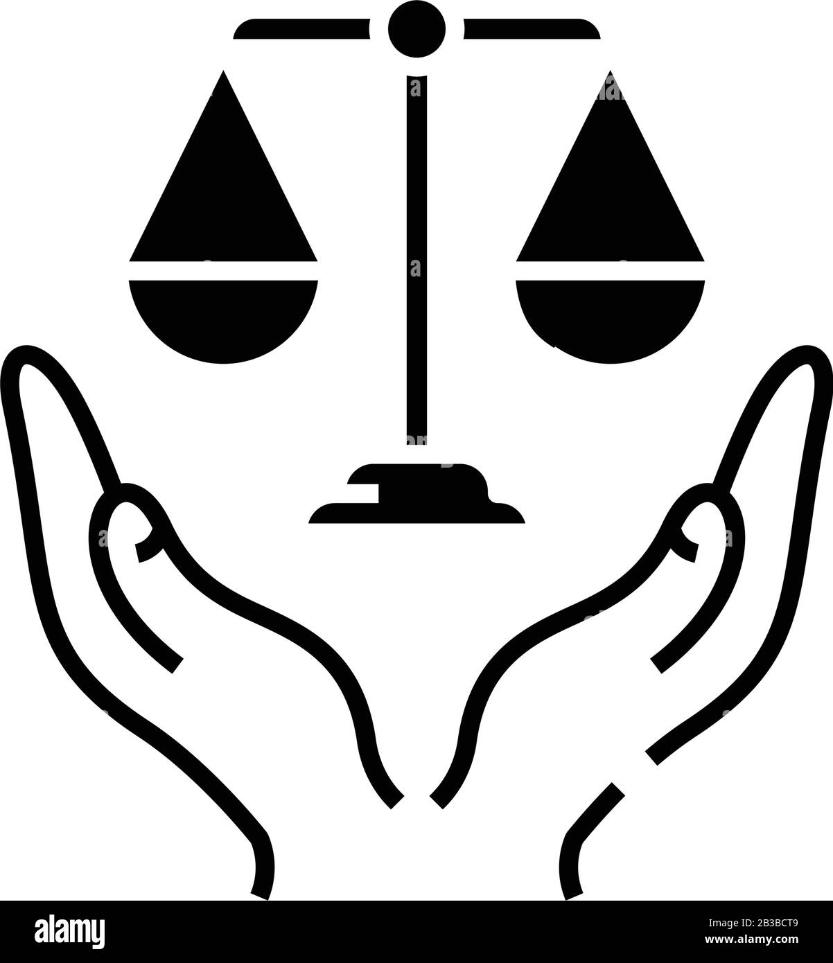 Promise of justice black icon, concept illustration, vector flat symbol