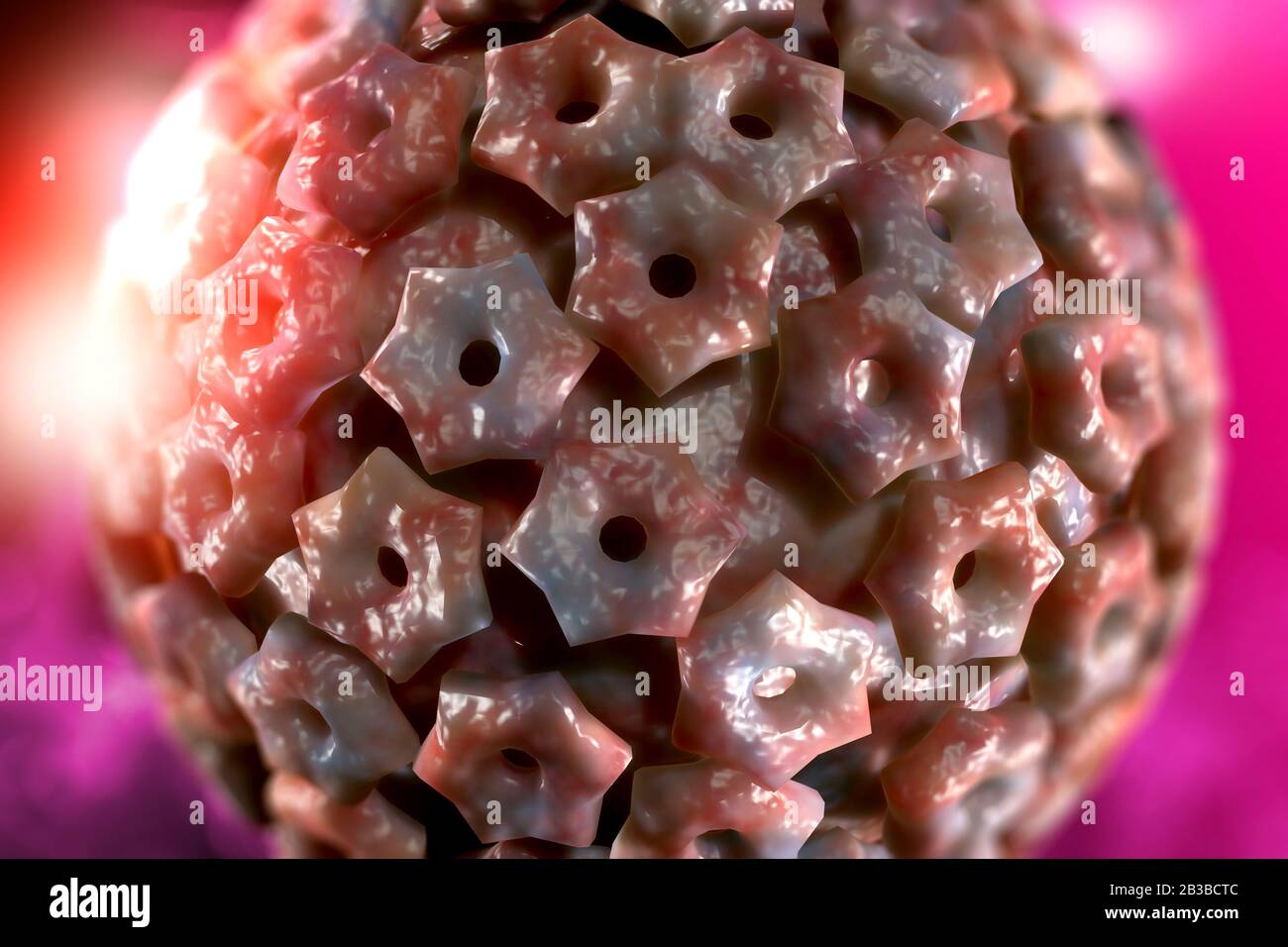 Infectious disease herpes simplex virus cells conceptual 3D illustration Stock Photo